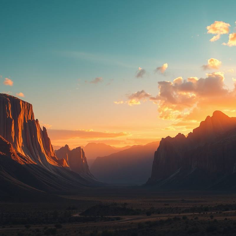 Picturesque view of the Rocky Mountains at sunset, ideal for western films.